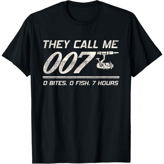 Velto 4anglers Fisherman Joke Dad - They Call Me 007 - Fishing T-Shirt All Size S-5XL