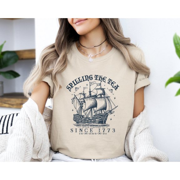 Velto 4th of July Shirt, Spilling the Tea Since 1773, USA Shirt,Fourth Of July Tee ,July 4th Party Tee,Independence Day Tee,American T-Shirt All Size S-5XL