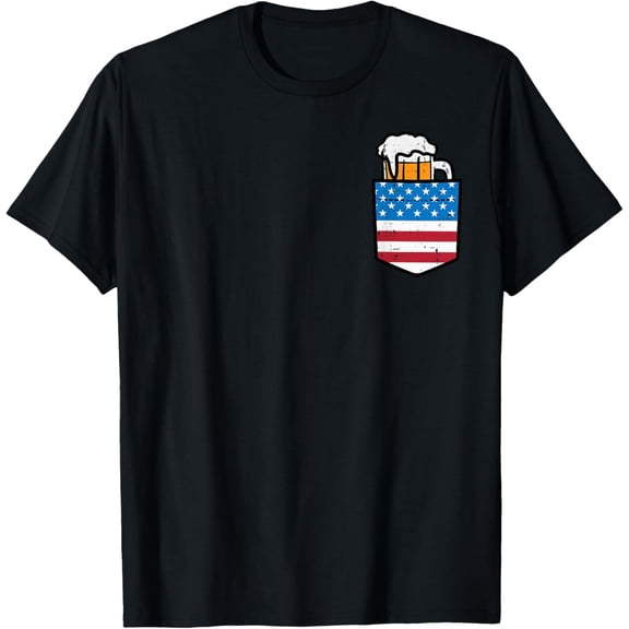 Velto 4th Of July American Flag Pocket Patriot Dad Team Men T-Shirt All Size S-5XL
