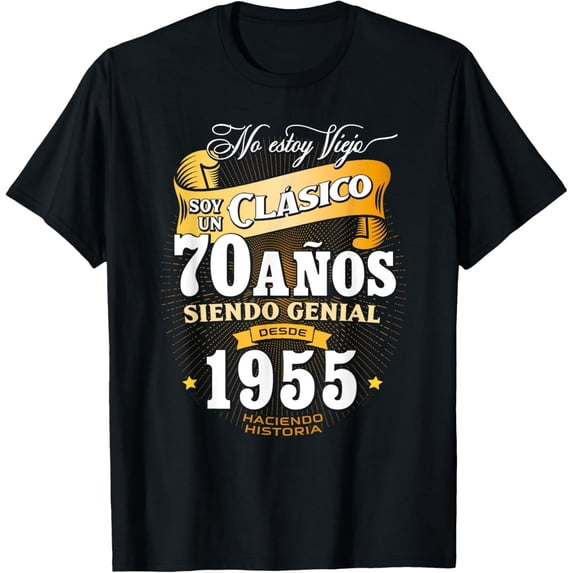 Velto 70th Birthday gift for Men in Spanish Regalo cumpleanos 70 T-Shirt All Size S-5XL