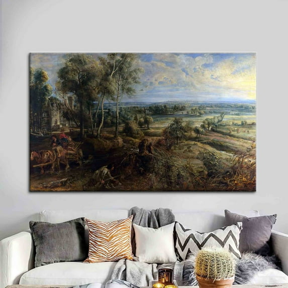Velto A View Of Het Steen Early In The Morning, Landscape Art, Nature Landscape Wall Art, Couple Canvas Art, Famous Canvas, 8x12 UNFRAMED