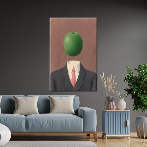 Velto Abstract Canvas Decor A Man With An Apple Head Art, Reproduction Canvas Man Canvas Gift, Room Decor Canvas Art Canvas, 8x10 UNFRAMED