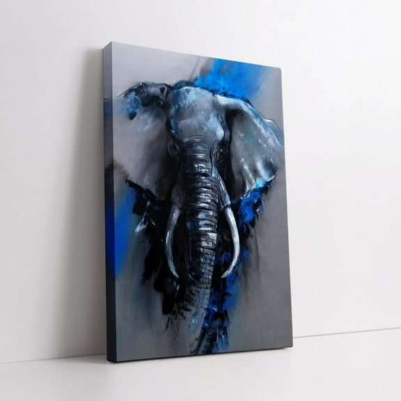 Velto Abstract Elephant Portrait - Colossal Elegance Canvas, Exquisite Wall Art Decor, Perfect Housewarming Gift Canvas, 16x24 UNFRAMED