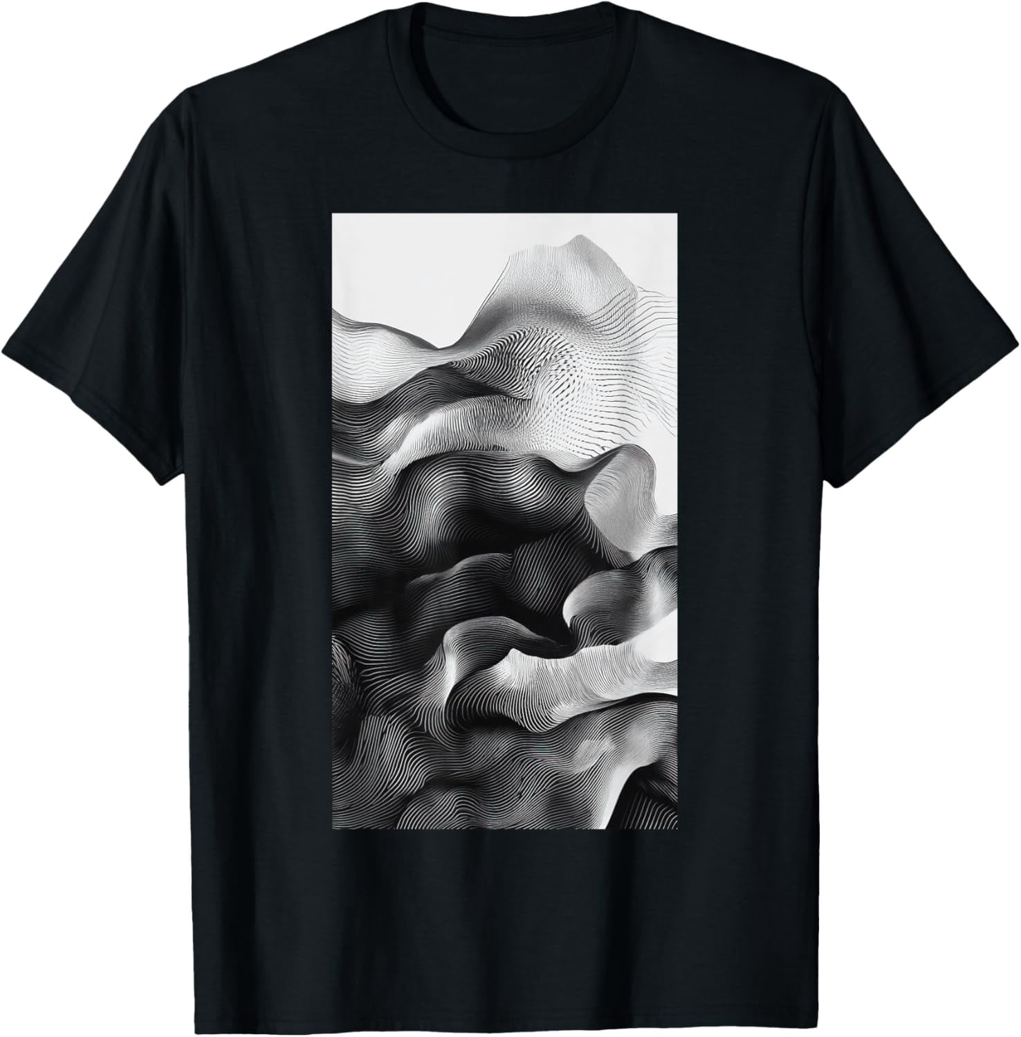 Velto Abstract Horizontal Line Art Monochromatic Modern T-ShirtFullsize ...