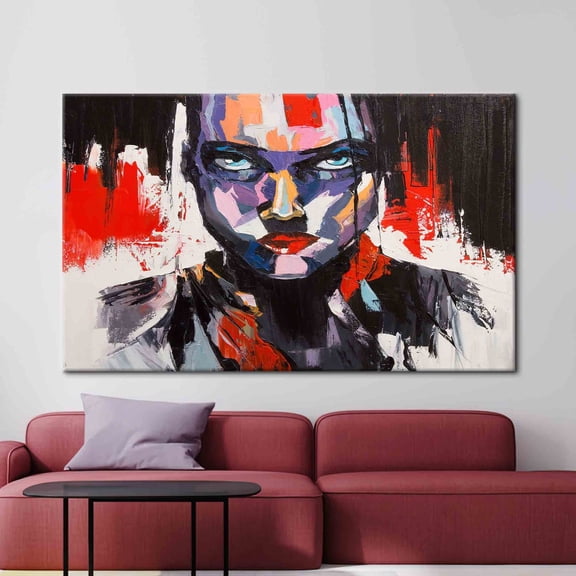 Velto Abstract Human, Abstract Portrait Wall Decor, Modern Printed, Contemporary Canvas Art, Portrait Art Canvas, 12x16 UNFRAMED