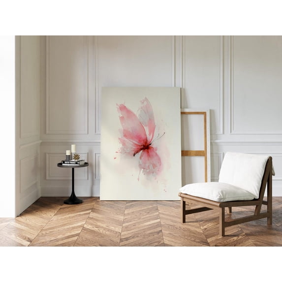 Abstract Insect Artwork Velto Abstract Pink Butterfly Whimsical Insect With Pastel Wings ...