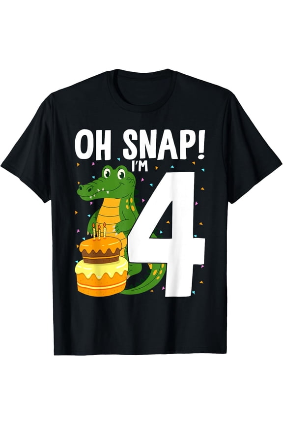 Alligator Crocodile 4th Birthday T-Shirt for Men & Women All Size S-5XL