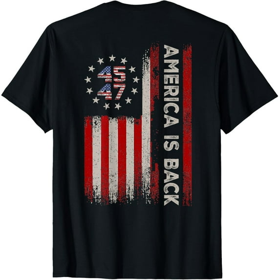 Velto America Is Back Patriotic American Flag Men Women ON BACK T-Shirt All Size S-5XL