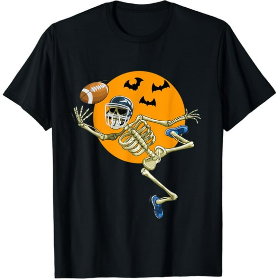 Velto American Football Skeleton Men Boys Football Fan T-Shirt All Size S-5XL