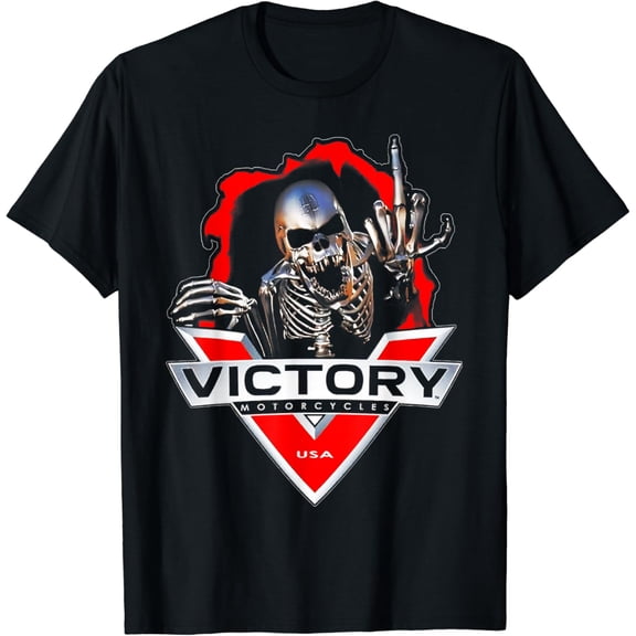 Velto American Motor Cycles Victory USA Skeleton Graphic T-Shirt All Size S-5XL