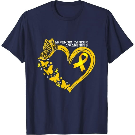 Velto Appendix Cancer Awareness Heart Appendix Cancer Warrior T-Shirt All Size S-5XL