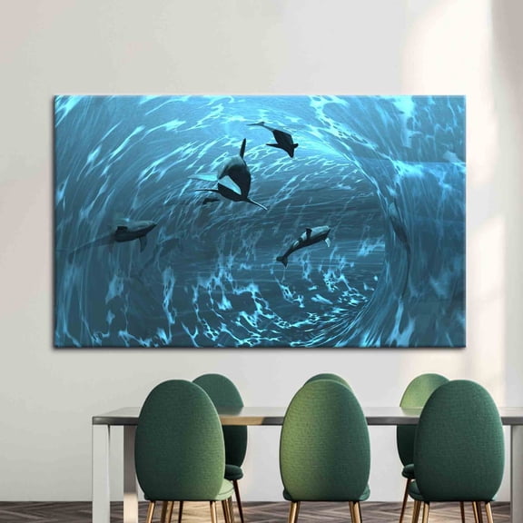 Velto Aquarium, Aquarium Artwork, Fish Sea Landscape Canvas Art, Blue Canvas, Underwater Wall Decor, Animal Fishes Art Canvas, 8x10 UNFRAMED