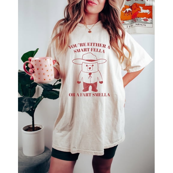 Velto Are You A Smart Fella Or Fart Smella? Retro Cartoon T Shirt, T Shirt, Weird T Shirt, Vintage Trash Panda Shirt, Unisex All Size S-5XL