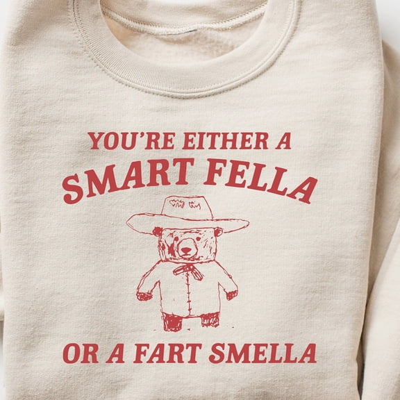 Velto Are You A Smart Fella Or Fart Smella, Retro Cartoon T-Shirt, Weird T Shirt, T-Shirt, Aesthetic Woman ClothingFull Size S-3XL