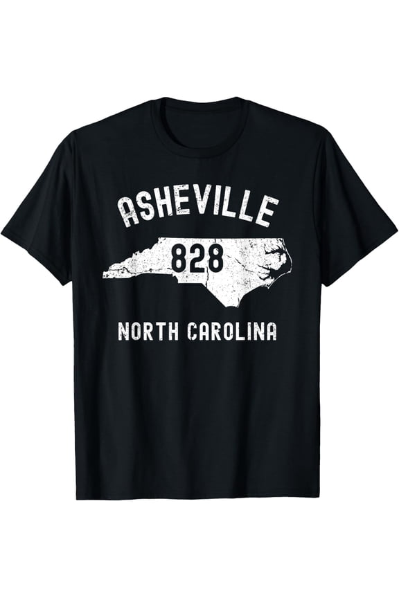 Asheville North Carolina NC 828 Vintage Athletic Style T-Shirt All Size S-5XL