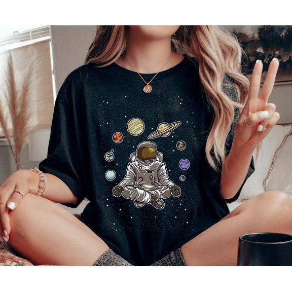 Velto Astronaut Yoga Shirt, Outer Space Shirts, Astronaut Shirt, Outer Space Art, Space Lover Art, Planets Shirt, Science Shirt, Yoga Gifts Shirt All Size S-5XL