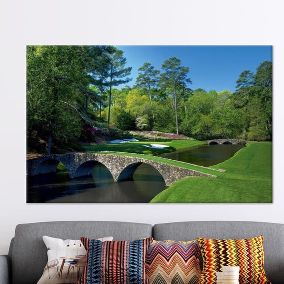 Velto Augusta National Golf Course Canvas Gift, Golf Wall Hangings, Contemporary Art Decor, Gym View Canvas, 8x10 0.75-Inch Pine Wood Frame