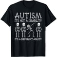 thumbnail image 1 of Velto Autism It's Not A Disability It's Different Ability Skeleton T-Shirt All Size S-5XL, 1 of 5