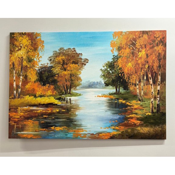 Velto Autumn Landscape, Forest Landscape, View Nature Landscape Art Canvas, 8x12 0.75-Inch Pine Wood Frame
