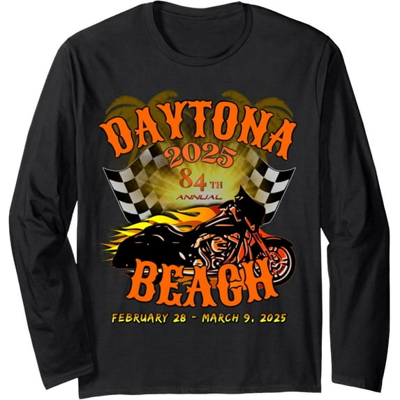 Velto BIKE WEEK 2025 84TH ANNUAL - VINTAGE RALLY ART ON FRONT Long Sleeve Swearshirt Full Size S-5XL
