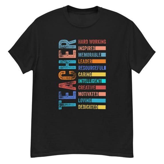 Velto Back To School Black T-Shirt , Teacher Appreciation Positive Words All Size S-5XL