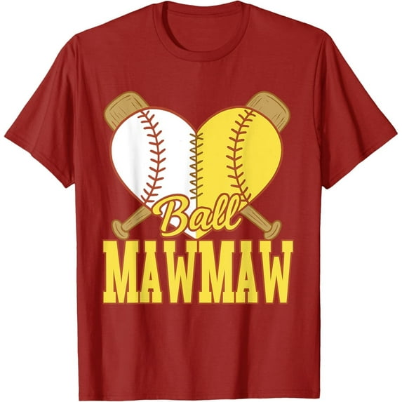 Velto Ball Mawmaw Heart Baseball Softball Lover T-Shirt All Size S-5XL