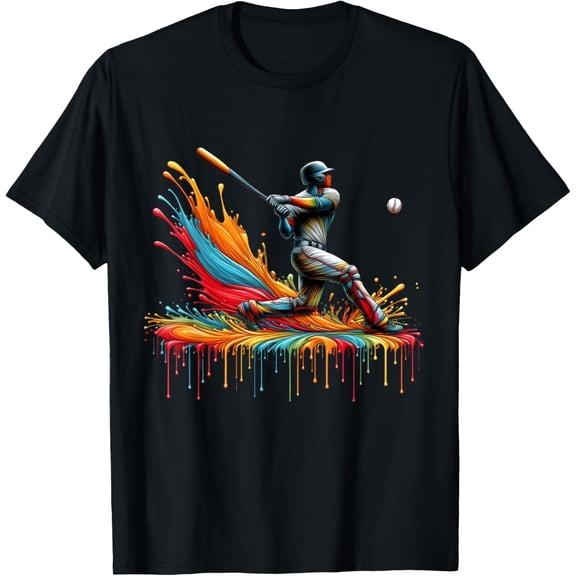 Velto Baseball Player Drip Baseball For Boys Baseball Lover T-Shirt All Size S-5XL