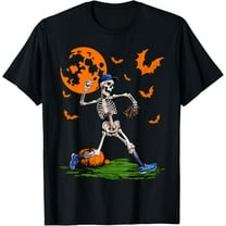Velto Baseball Skeleton Men Boys Baseball Spooky Season T-Shirt All Size S-5XL