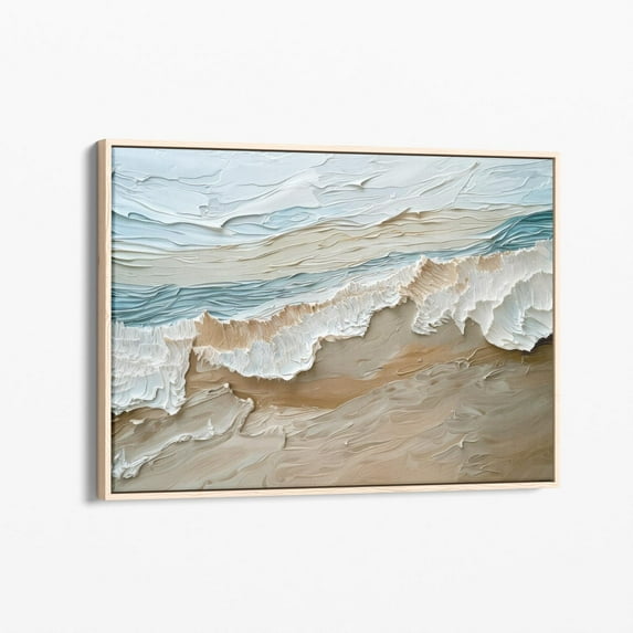 Velto Beach Ocean Wave Print | On Stretched Canvas | Wall Art | Abstract Seascape Beach Decor Boho | Bow1 Canvas, 12x18 UNFRAMED