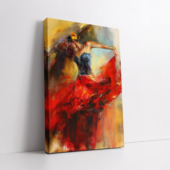 Velto Belly Dancer In Red Canvas Art, Captivating Dance Woman, Romantic Wall Decor, Perfect Valentine'S Day Gift Canvas, 16x24 UNFRAMED