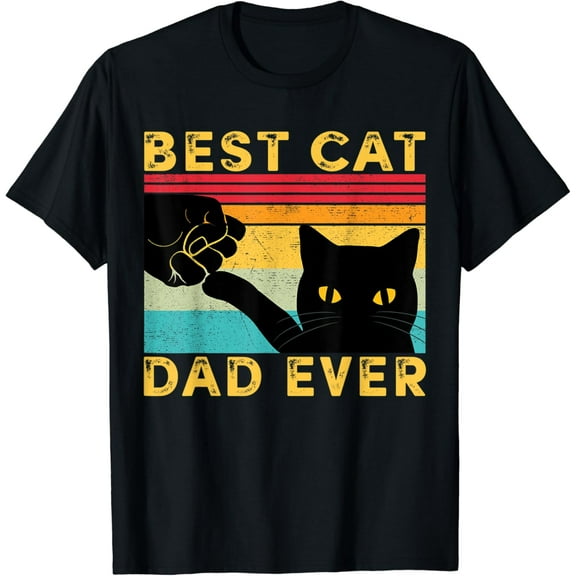 Velto Best Cat Dad Ever Cat Daddy Fist Bump Father's Day T-Shirt All Size S-5XL