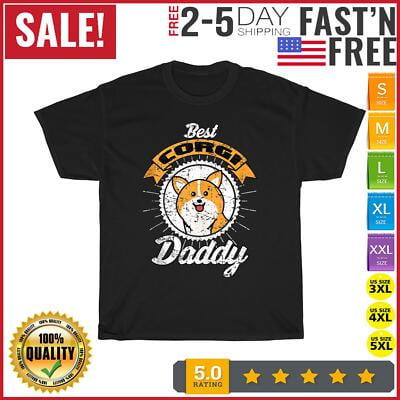 Velto Best Corgi Dog Dad Ever Cute Fathers Day Vintage T Shirt Men Women Fashion All Size S-5XL