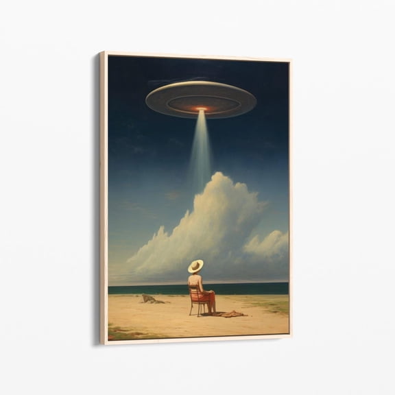 Velto Beyond 2 (Ufo Art, Trippy Wall Art, Retro Art, Cosmic Art, Vintage Art, Space Art, Art Canvas) Canvas, 12x16 UNFRAMED