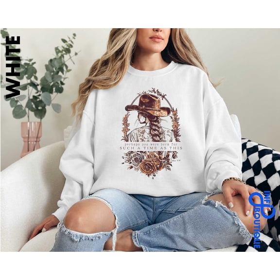 Velto Bible Sweater, Esther 4:14 Western Shirt, For Such a Time as This Christian Sweatshirt, Retro Cowgirl Shirt, Boho Tee, Believer Sweater All Size S-5XL