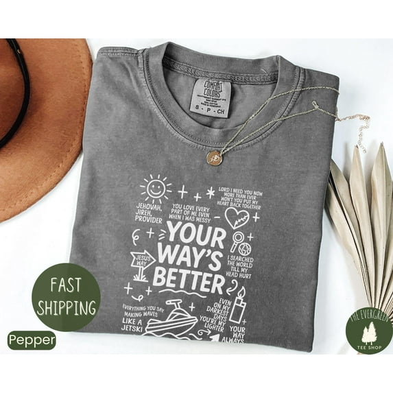 Velto Bible Verse Graphic Tshirt Your Way Is Better Proverbs 16:9 Faith Inspired Religious Casual Everyday Wear, Full Size S-5XL