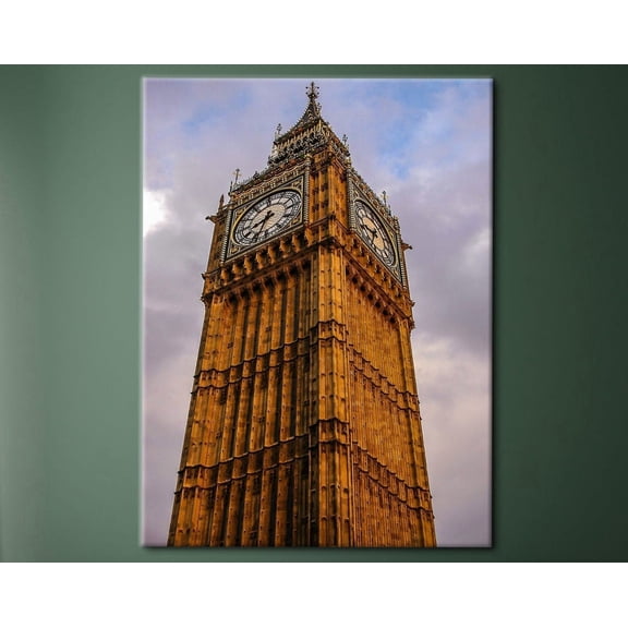 Velto Big Ben Clock Tower In London, London Art Canvas, London Cityscape Art, Landscape Art Canvas, Cityscape Art, View Art Canvas, 12x16 UNFRAMED