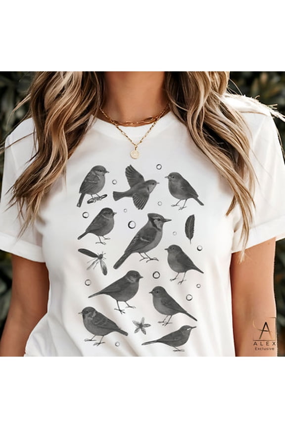 Birds, Bird Nature Camping Shirt, Birds 90s Vintage Style, Cute Bird Shirt, Natu All Size S-5XL