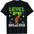 thumbnail image 1 of Velto Birthday Boy Level 7 Unlocked 7th Birthday Game Pixel T-Shirt All Size S-5XL, 1 of 5