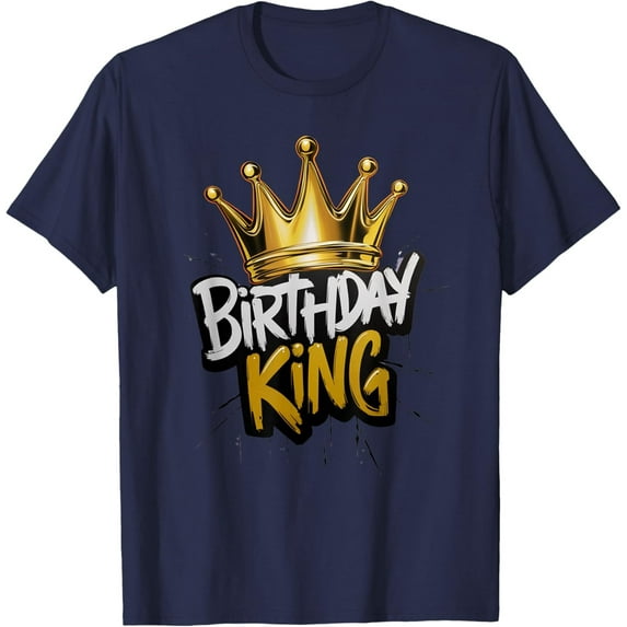 Velto Birthday King With Crown Birthday Party T-Shirt All Size S-5XL