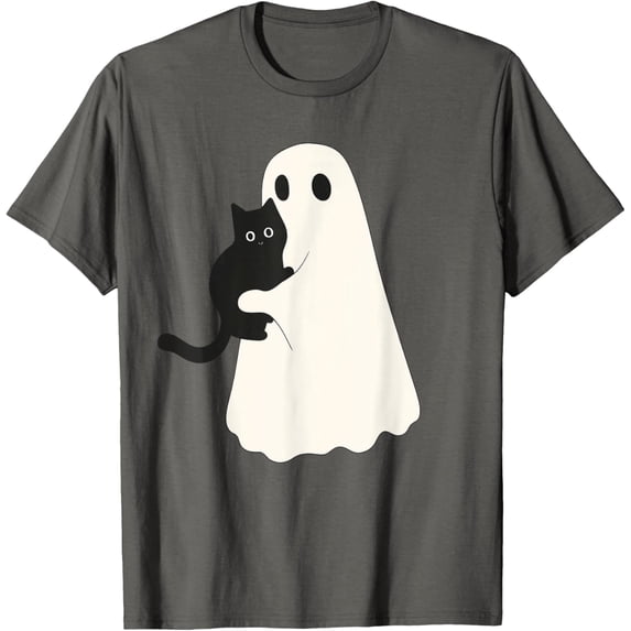 Velto Black Cat And Ghost Cats Ghosts Retro Groovy T-Shirt All Size S-5XL