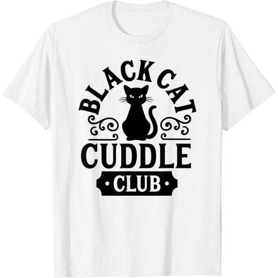 Velto Black Cat Cuddle Club T-Shirt All Size S-5XL