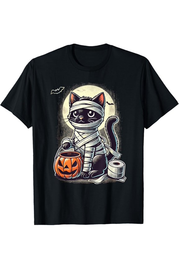 Black Cat Mummy Men Women Black Cat T-Shirt All Size S-5XL