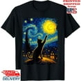 thumbnail image 1 of Velto Black Cat Night Moon Cat Mom, Cat Dad T-Shirt, Unisex Tee All Size S-5XL, 1 of 5
