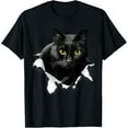 thumbnail image 1 of Velto Black Cat Torn Cloth Gifts For Cat Lover, Cat Dad, Cat Mom T-Shirt All Size S-5XL, 1 of 5