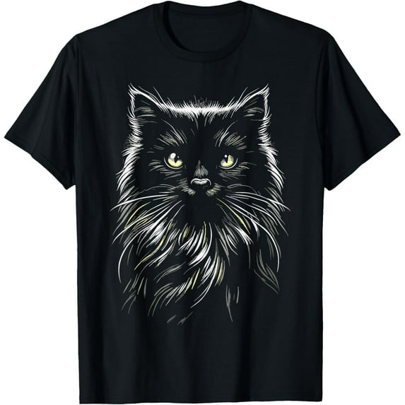 Velto Black Cat Yellow Eyes Cat T-Shirt All Size S-5XL