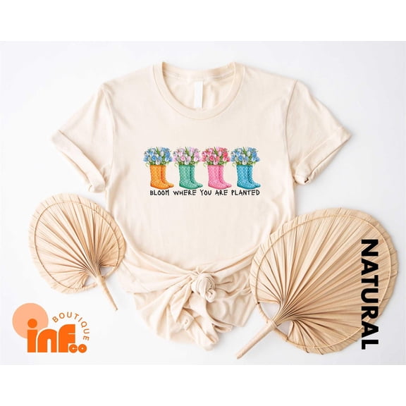 Velto Bloom Where You Are Planted Shirt, Motivational Shirt, Inspirational Shirt, Positive Shirt, Affirmation Shirt, Floral Affirmation All Size S-5XL