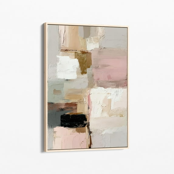 Velto Blush Pink Gold Canvas Print | Modern Minimalist Art | Contemporary Wall Decor | Neutral Wabi Sabi Wall Art | Japandi Abstract Art | Bpg2 Canvas, 12x16 UNFRAMED