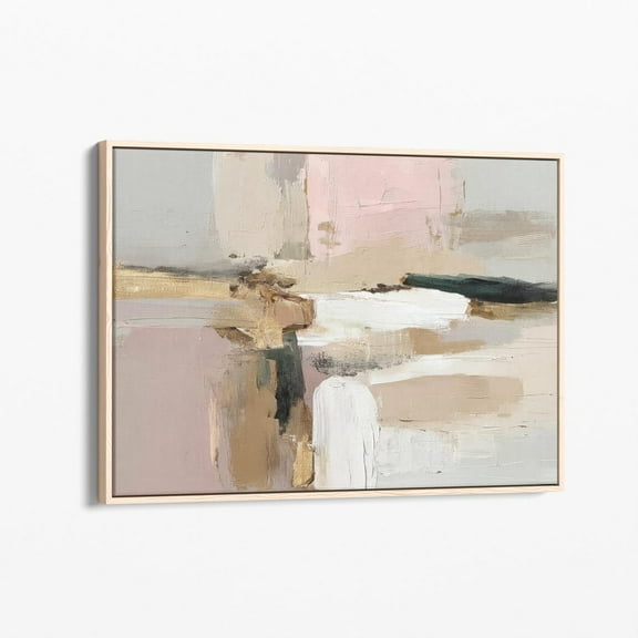Velto Blush Pink Gold Canvas Print | Modern Minimalist Art | Contemporary Wall Decor | Neutral Wabi Sabi Wall Art | Japandi Abstract Art | Bpg5 Canvas, 8x12 UNFRAMED