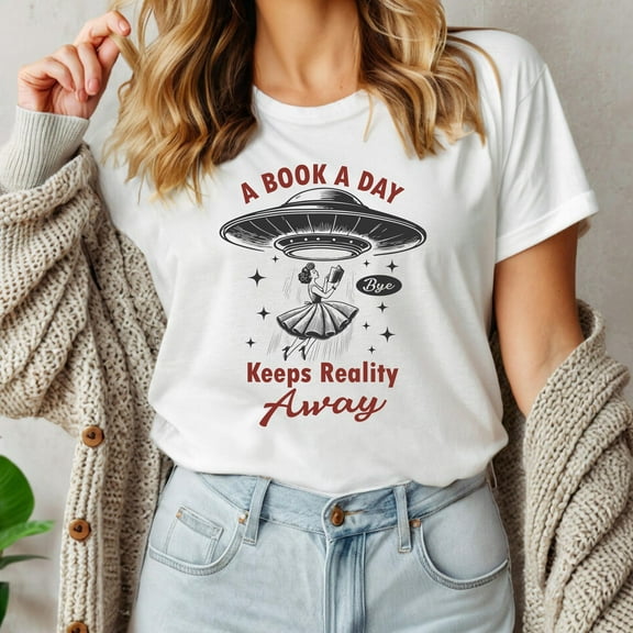 Velto A Book a Day Keeps Reality Away Shirt, Bookish Shirt, Book Lover Gift, Reading Quotes Shirt, Bookworm Shirt Reading Shirt, Book Tshirt All Size S-5XL