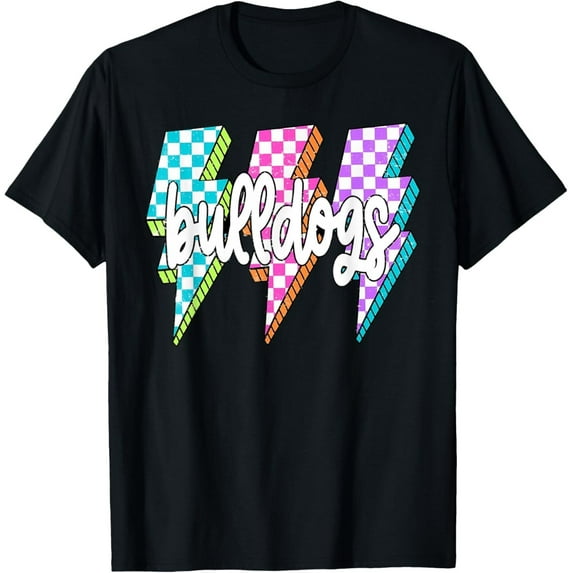 Velto Bulldogs Checkered Mascot Back To School Team Spirit T-Shirt All Size S-5XL